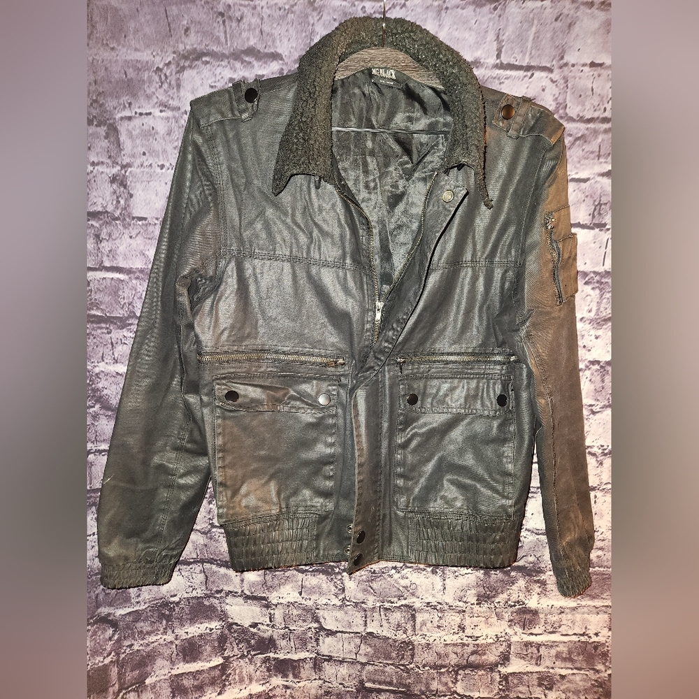 MG Black Label Black Moto Coat sz Medium